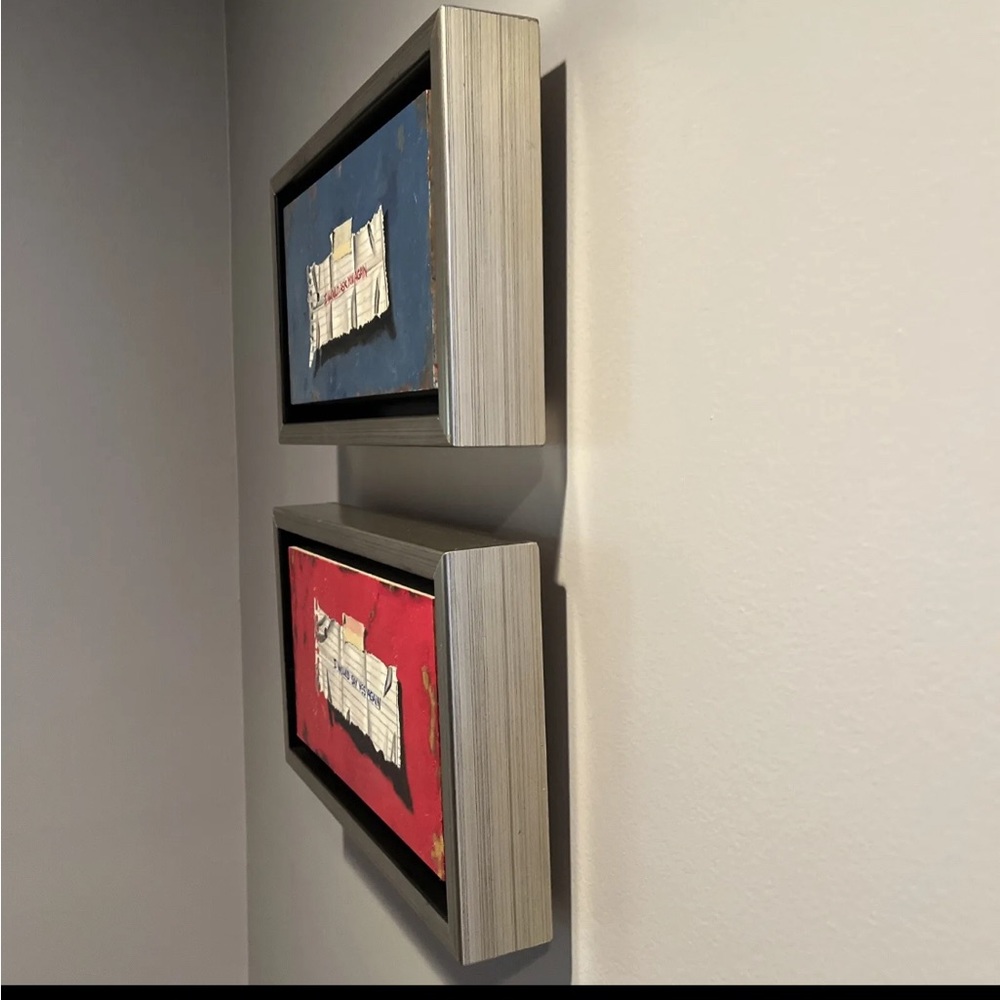 Original 6”x12” oil “notes” paintings on canvas panels. - Picture 5 of 10